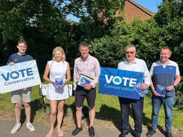James canvassing with Roger Hirst and volunteers